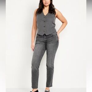 Old Navy High Rise Vintage Slim Jeans Women's 12 Faded Black Minimalist Classic